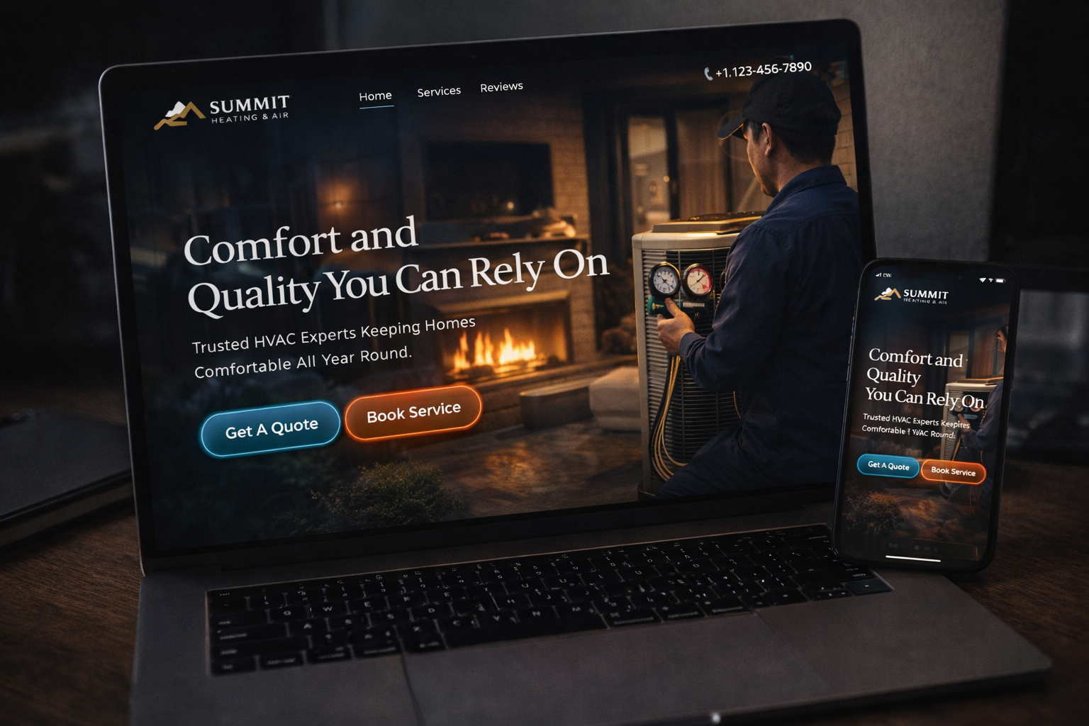 Beautiful web design for contractors, trades, and service businesses