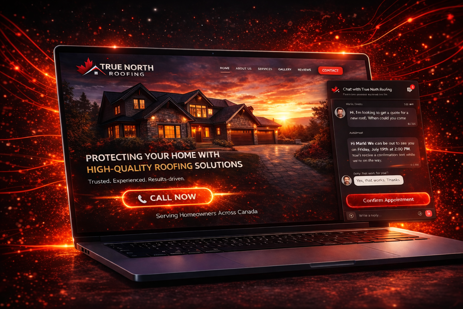 Contractor automation and AI system showing instant response, routing, and lead handling